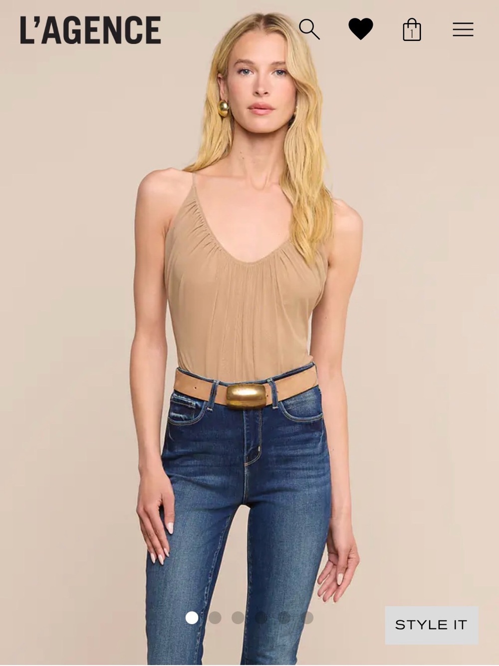 NWT L'AGENCE Gelina Mesh Bodysuit in Dark Cappuccino